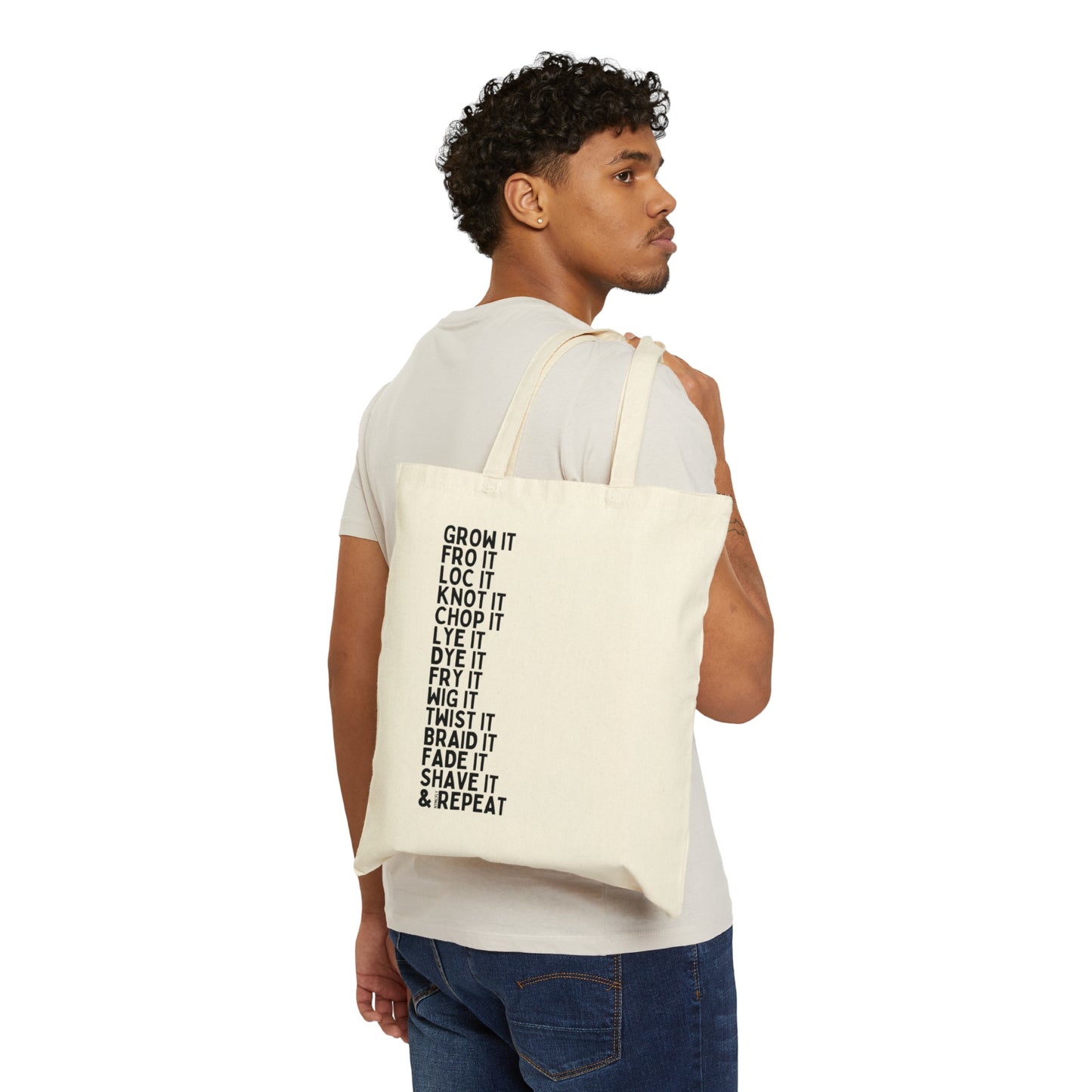 Hair Odyssey Text Tote Bag