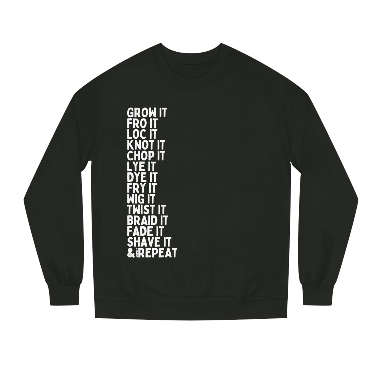 Hair Odyssey Text Unisex Crew Neck
