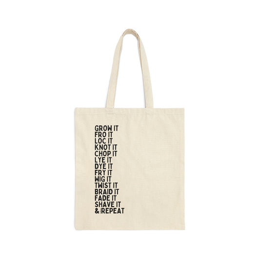 Hair Odyssey Text Tote Bag
